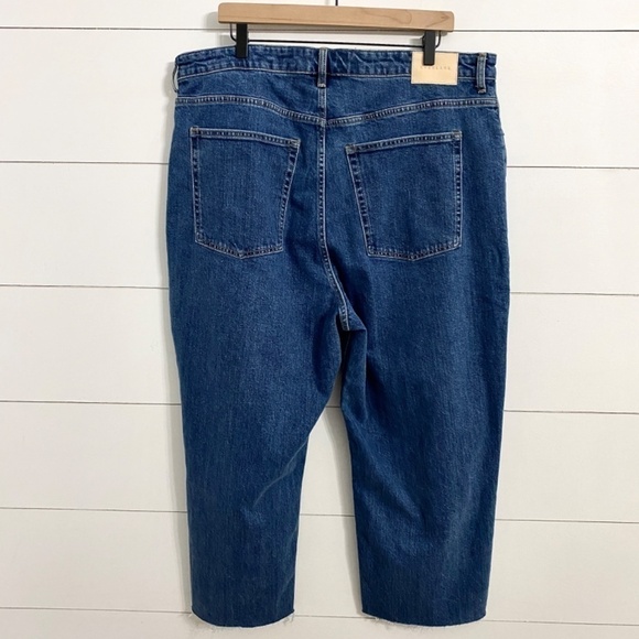 Everlane The Way High Cropped Raw Hem Jeans in Vintage Indigo, Women's Size 35 - Picture 5 of 14